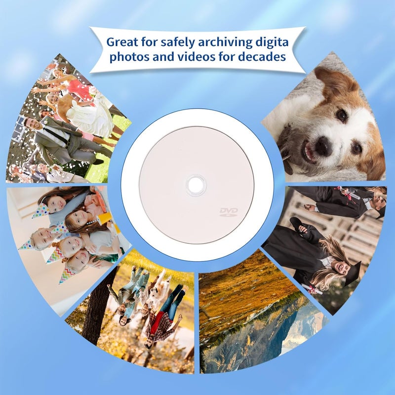 MAWFOZIN BD-R BDR 25GB Single Layer Blue Blu-ray Recordable Media Disc Upto 6X with 50 Pack White Inkjet Hub Printable Blank Data Recordable Media Disc with Cakebox/Spindle Packing - Image 5